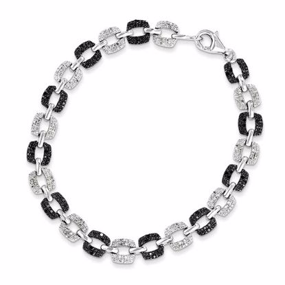 QDX1235 White Night Sterling Silver Black & White Diamond Bracelet