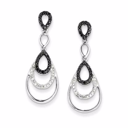 QDX326 White Night Sterling Silver Black & White Diamond Earrings