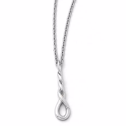 QW324-18 White Ice SS White Ice Twisted Diamond Necklace