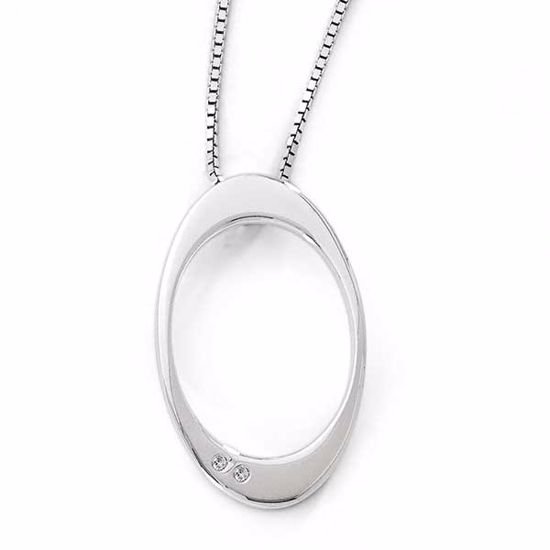 QW274-18 White Ice SS White Ice .015ct. Diamond Necklace