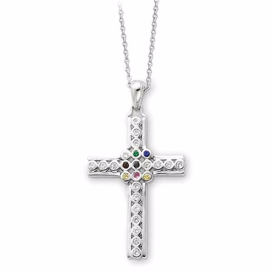QSX106 Confirmation/Communion Sterling Silver The Lord Is My Shepherd 18in Cross Necklace