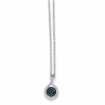 QP3664 White Night Sterling Silver & Blue and White Diamond Pendant