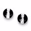 QE9108 Celtic Sterling Silver Black and White Colored CZ 8mm Round Post Earrings