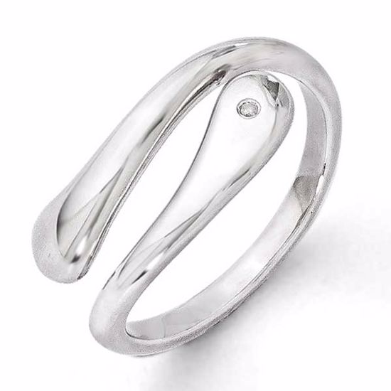 QW285-6 White Ice SS White Ice .01ct. Diamond Ring