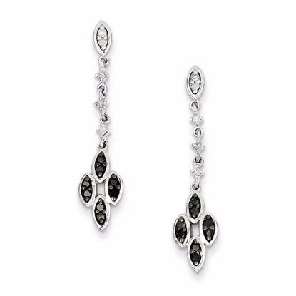 QE7729 White Night Sterling Silver Black & White Diamond Earring