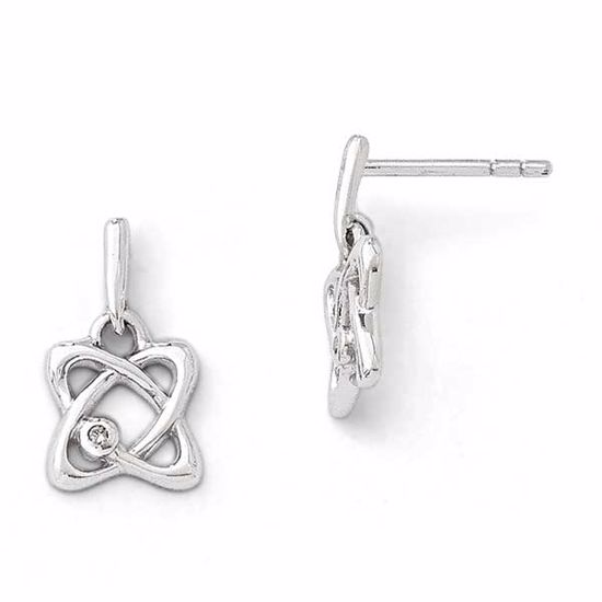 QW333 White Ice SS White Ice Oval Diamond Post Earrings