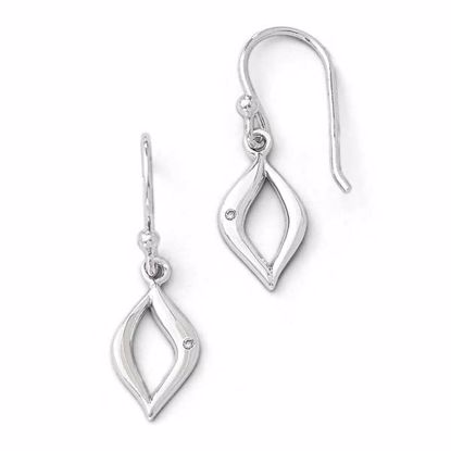 QW335 White Ice SS White Ice Diamond Shepherd Hook Earrings