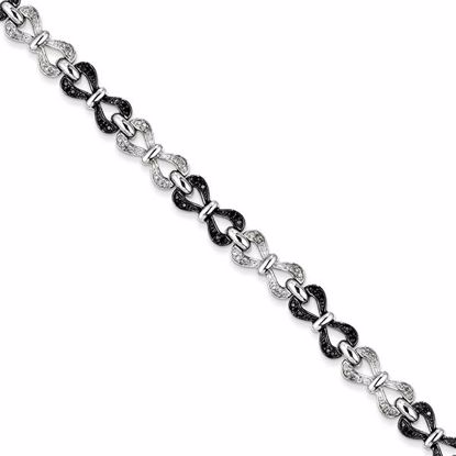 QDX1232 White Night Sterling Silver Black & White Diamond Bracelet
