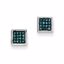 QE10766 White Night Sterling Silver Blue Diamond Post Earrings