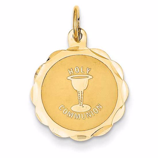 XAC713 Confirmation/Communion 14k Holy Communion Disc Charm