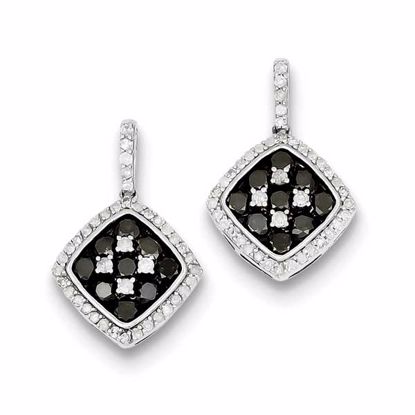 QE7719 White Night Sterling Silver Black & White Diamond Earring