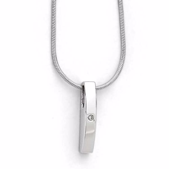 QW184-18 White Ice SS White Ice .01ct. Diamond Necklace
