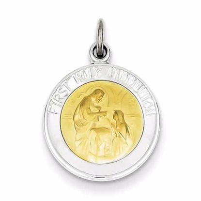 QC3679 Confirmation/Communion Sterling Silver & Vermeil Holy Communion Medal