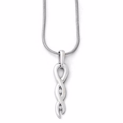 QW264-18 White Ice SS White Ice .02ct. Diamond Twist Necklace
