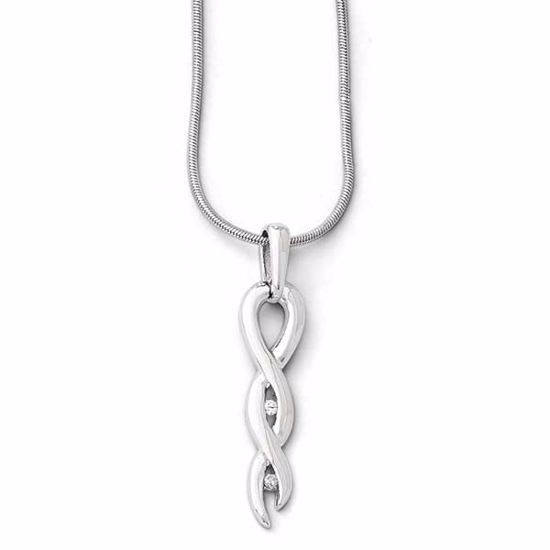 QW264-18 White Ice SS White Ice .02ct. Diamond Twist Necklace