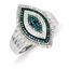 QR5208-8 Closeouts Sterling Silver Rhodium Plated Blue and White Diamond Ring