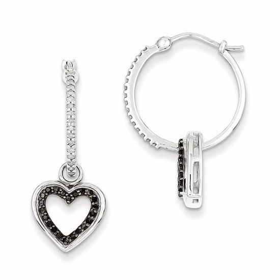 QE7727 White Night Sterling Silver Black & White Diamond Earring
