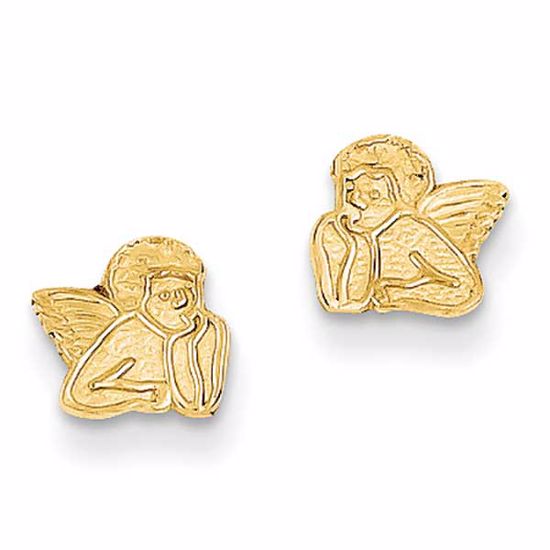 YE31 Confirmation/Communion 14k Polished Angel Post Earrings