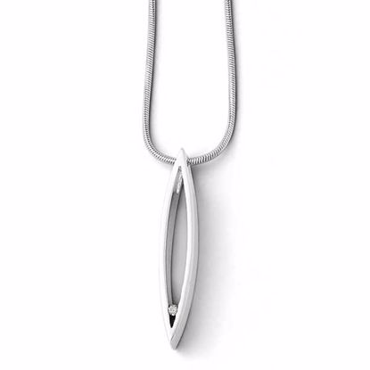 QW195-18 White Ice SS White Ice .02ct. Diamond Necklace