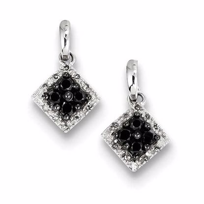 QE10871 White Night Sterling Silver Black & White Diamond Earrings