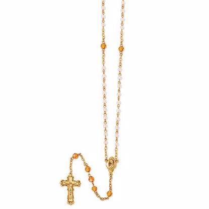 RF297 Vatican Gold-tone, yellow & Aurora Borealis crystal rosary