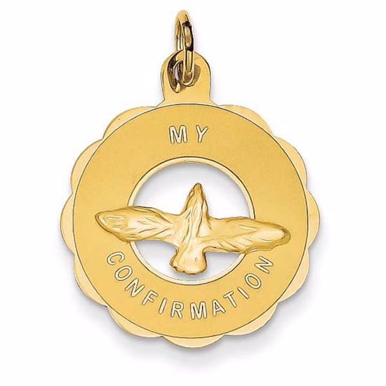 XAC188 Confirmation/Communion 14k My Confirmation with Dove Pendant