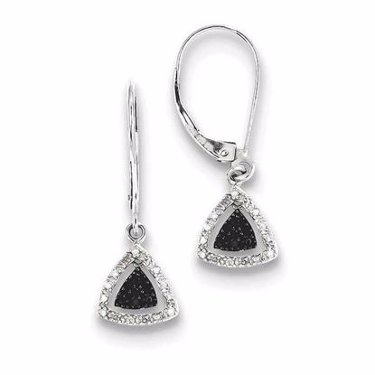 QE10836 White Night Sterling Silver Black & White Diamond Earrings