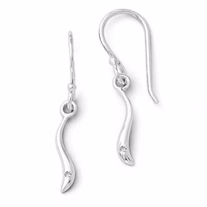 QW321 White Ice SS White Ice Swirl Diamond Shepherd Hook Earrings