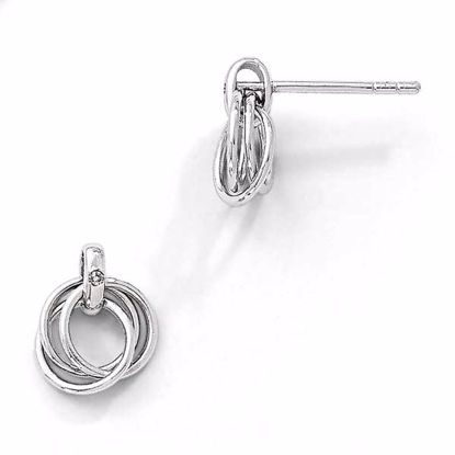 QW327 White Ice SS White Ice Three Ring Diamond Post Earrings