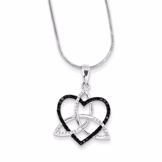 QP3754 White Night Sterling Silver Rhodium Plated Diamond Pendant