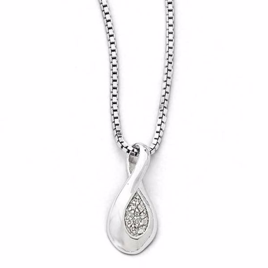 QW276-18 White Ice SS White Ice .04ct. Diamond Necklace
