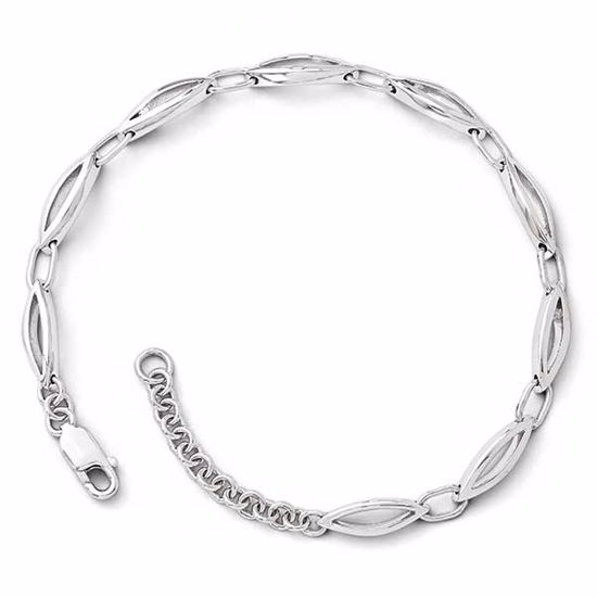 QW299-7 White Ice SS White Ice Diamond w/1.25in ext Bracelet