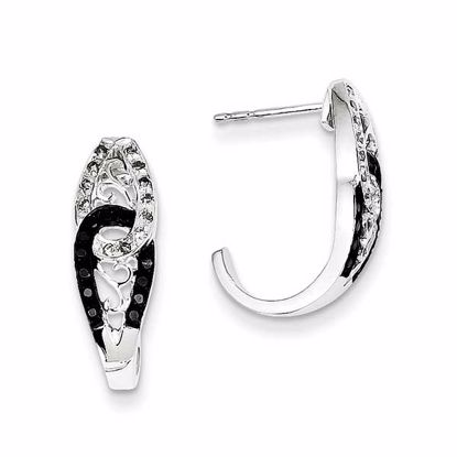 QE10916 Closeouts Sterling Silver Diamond Earrings