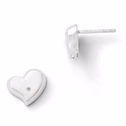 QW305 White Ice SS White Ice Diamond Heart Earrings