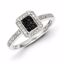 QR5410-7 Closeouts Sterling Silver Black & White Diamond Square Ring