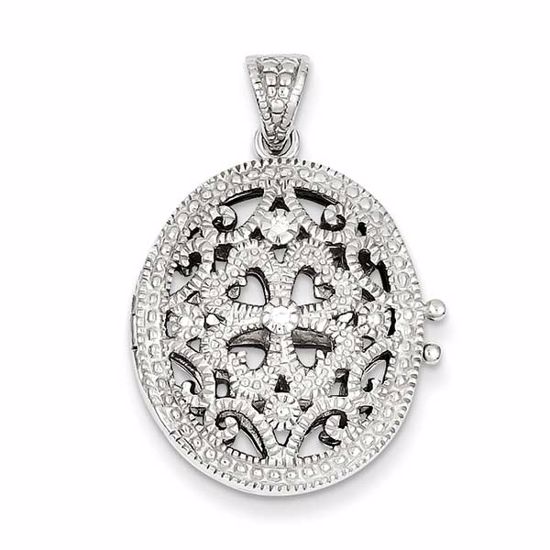 QP1454 Celtic Sterling Silver CZ Locket