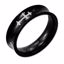 SR55-7.5 Chisel Stainless Steel Concave Crosses & Black IP-plated 6mm Band