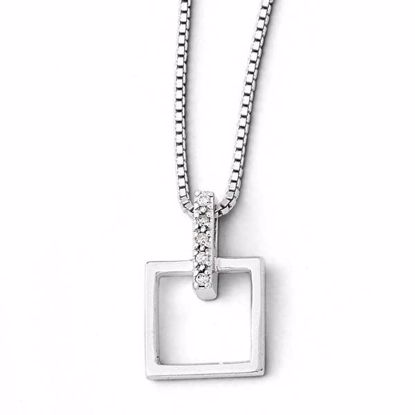 QW204-18 White Ice SS White Ice .05ct. Diamond Necklace