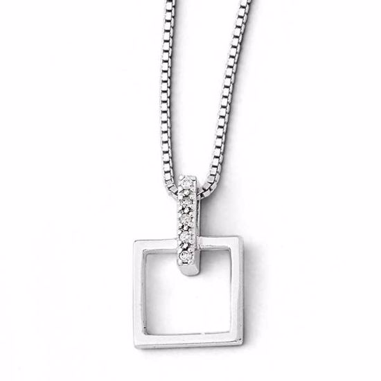 QW204-18 White Ice SS White Ice .05ct. Diamond Necklace