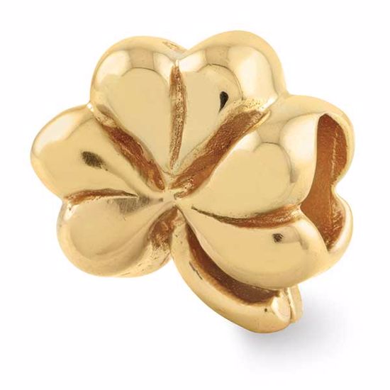 QRS1261GP Reflection Beads Sterling Silver Gold-plated Reflections Clover Bead