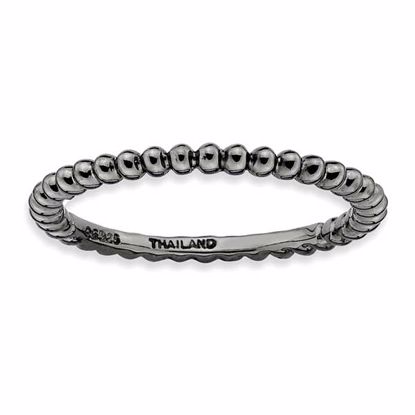 QSK193-5 Stackable Expressions Sterling Silver Stackable Expressions Black-plated Ring