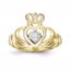 10C1270 Celtic 10k & Rhodium Claddagh Ring