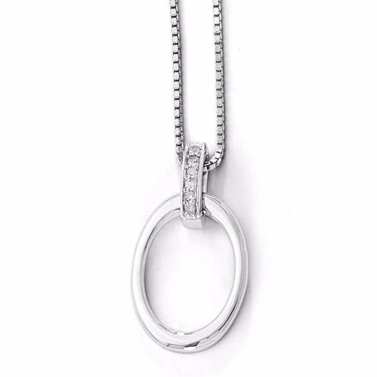 QW273-18 White Ice SS White Ice .06ct. Diamond Necklace