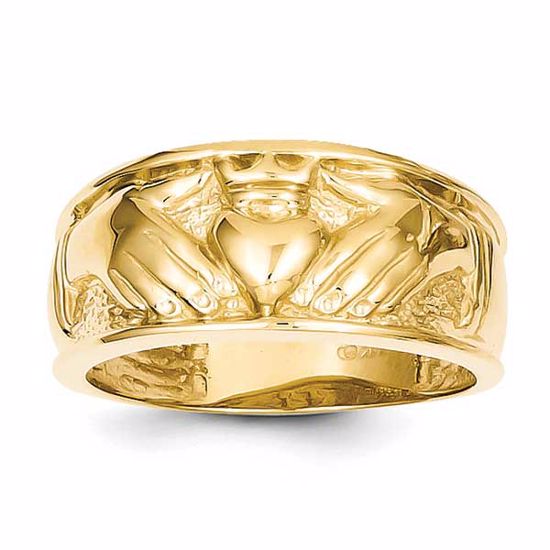 D1874 Celtic 14k Polished Men's Claddagh Band