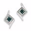 QE10772 White Night Sterling Silver White & Blue Cluster Diamond Post Earrings