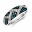QR5300-6 Closeouts Sterling Silver White & Blue Diamond Band