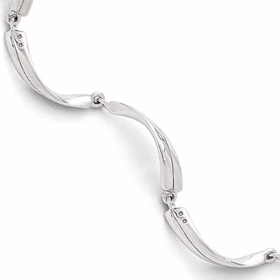 QW179-7.5 White Ice SS White Ice Satin & Polished .04ct. Diamond Bracelet