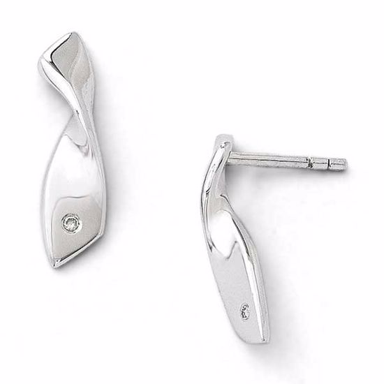 QW239 White Ice SS White Ice .02ct. Diamond Earrings