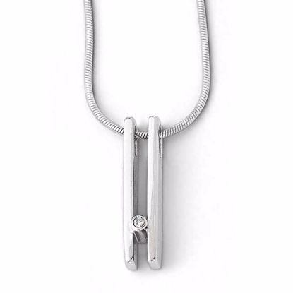 QW164-18 White Ice SS White Ice .02ct. Diamond Necklace