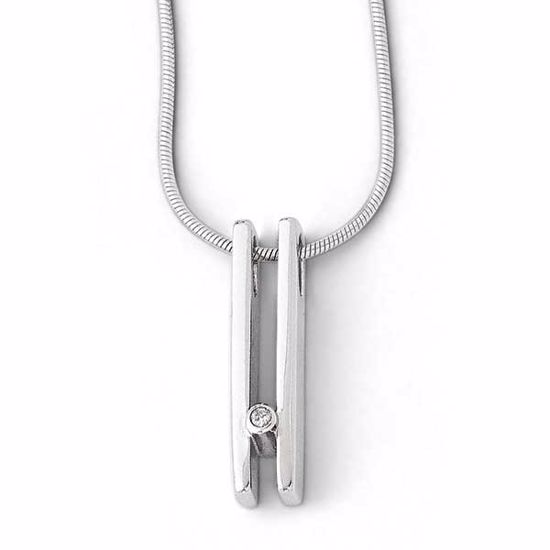 QW164-18 White Ice SS White Ice .02ct. Diamond Necklace